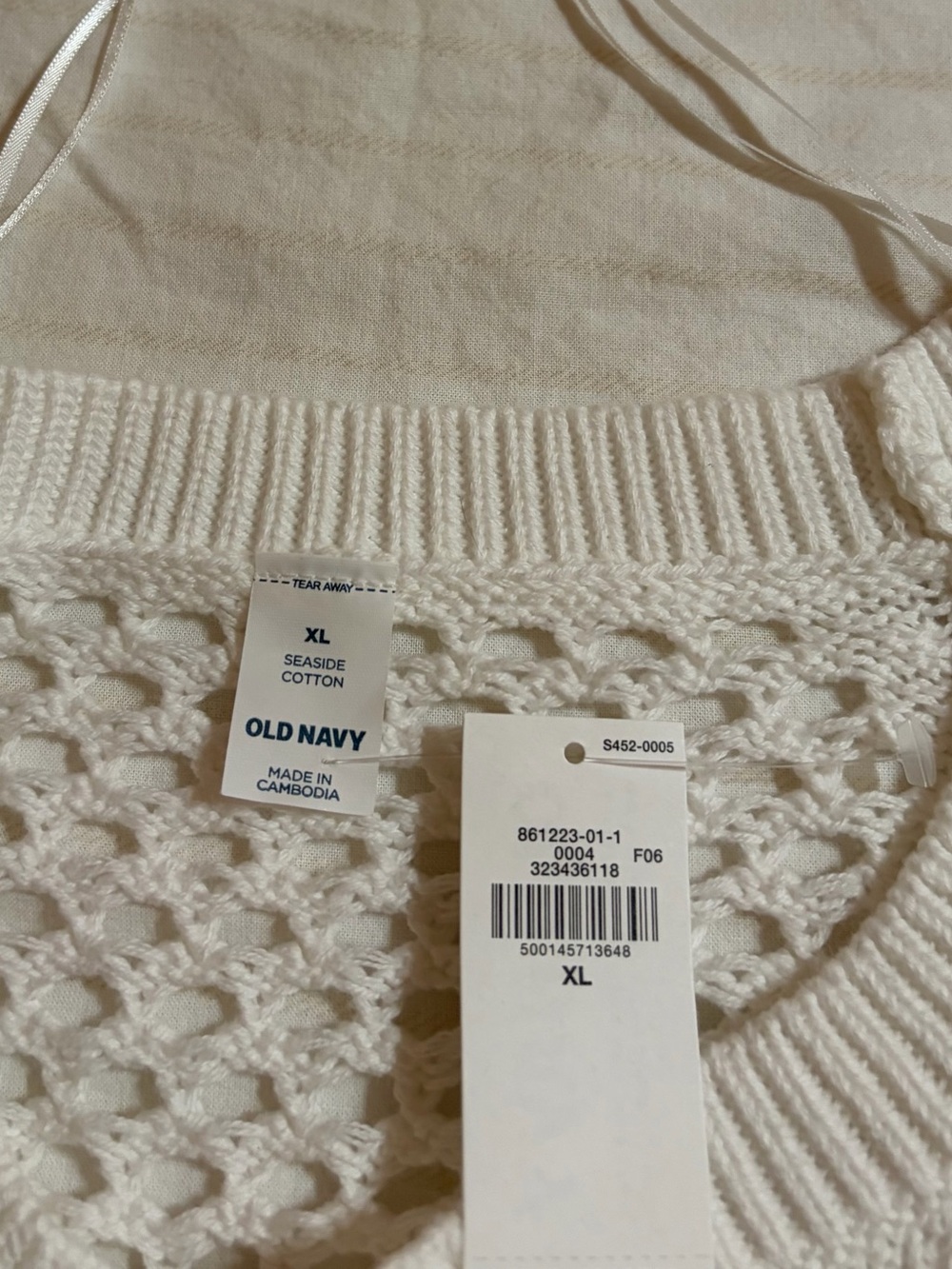 Old Navy Sweater Open-Knit Year Round 100% Cotton Sweater NWT - Picture 10 of 13